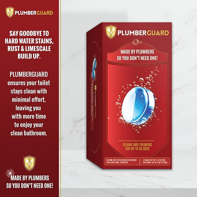 Toilet Tablets 4 Pack | Bleach & Chlorine Free, Dual-action Whitening with 1% Hydrogen Peroxide | Plumbers' Choice | Automatic Toilet Bowl Cleaner Tablets | Long-lasting Cleaning Supplies-Ruum Studio Home