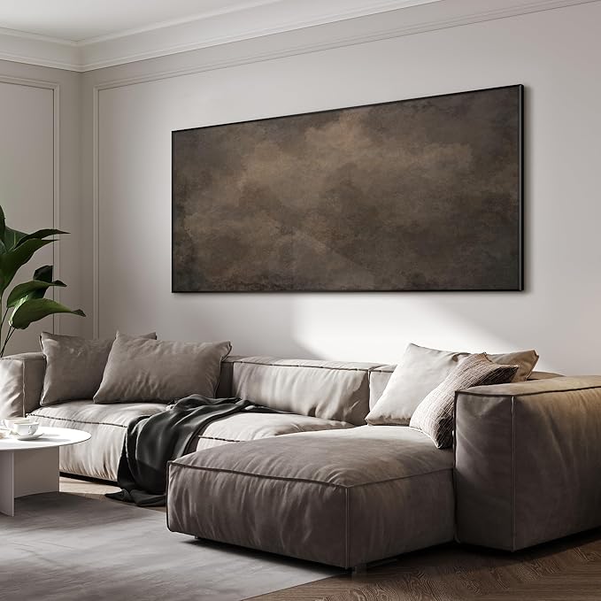 SIGNWIN 36"x72" Extra Large Framed Wall Art Neutral Cloudy Abstract Illustration, Soft Atmospheric Design for Home Living Room Bedroom Decor (Frame Assembly Required)-Ruum Studio Home
