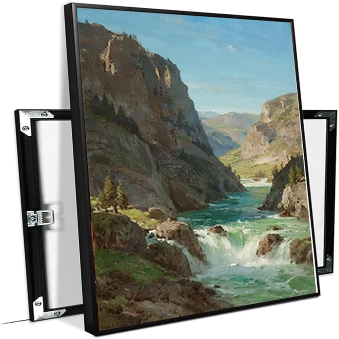 Natural mountain stream scenery poster suitable for bedroom beautiful blue sky flowing river scenery suitable for living room dormitory office-Ruum Studio Home
