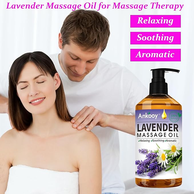 3 Pack Massage Oil for Massage Therapy,Sore Muscle Arnica Oil & Relaxing Lavender Oil & Ginger Oil Lymphatic Drainage & Massage Ball,Lymphatic Drainage Massager Body Oil,Massage Kit Gifts for Women-Ruum Studio Home