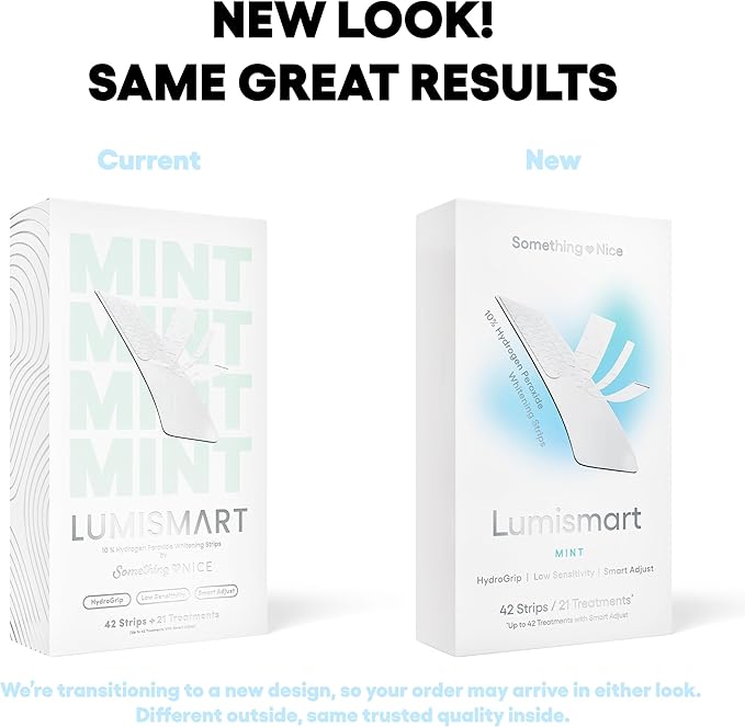 Something Nice Lumismart Whitening Strips - Dentist-Designed, Enamel Safe, up to 42 Treatments with Smart Adjust - Teeth Whitening Strips in Mint for Sensitive Teeth-Ruum Studio Home