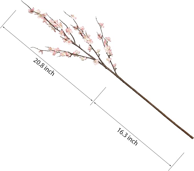 4Pcs Cherry Blossom Branches Artificial Flowers for Spring Summer Indoor Decoration,Faux Long Stem Artificial Flowers for Wedding Home Office Bedroom Party Table Centerpieces Decor (Pink)-Ruum Studio Home