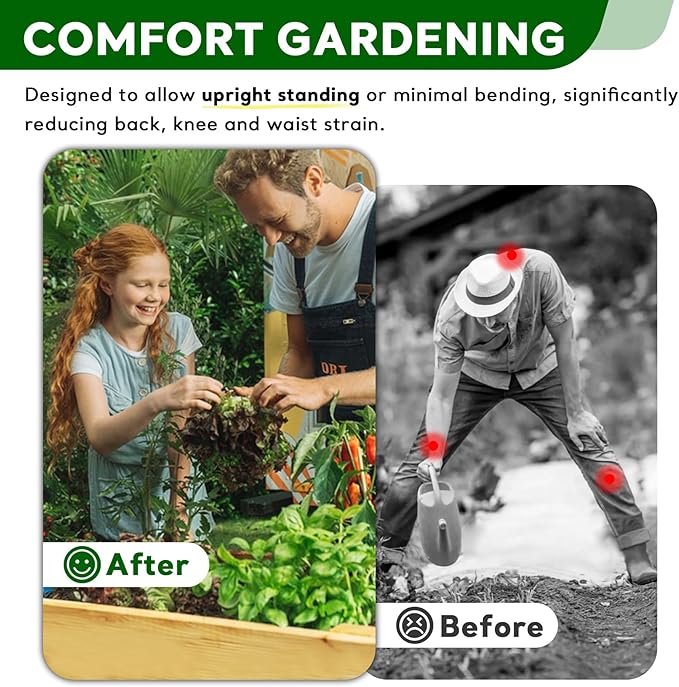 BSP Raised Garden Bed with Legs Outdoor Elevated Planter Box Flower Bed Wood Planter for Vegetable Herb Upgraded Solid Structure Growing Box Suitable for Backyard Patio and Balcony, 48”L X 24”W-Ruum Studio Home