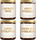 4 Pack Scented Candles Set | Scented Candles for Home, Candle Gifts for Women Men, Soy Candle for Home, Aromatherapy Gift of Amber Patchouli/Lemon Eucalyptus/Lavender/Sandalwood-Ruum Studio Home
