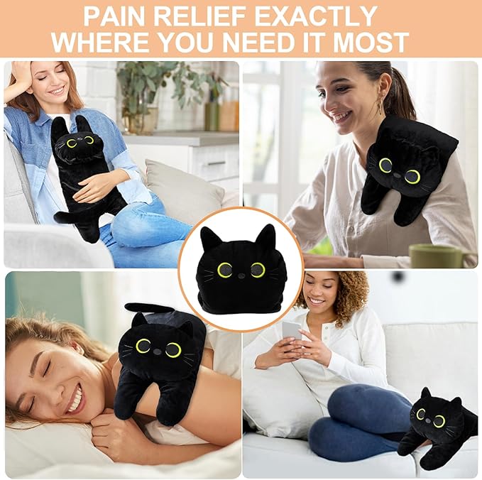 Microwave Heating Pad for Cramps Pain Relief, 19 * 9" Microwavable Heating Pads for Back, Neck Shoulder, Cute Microwave Heating Pad Stuffed Animal, Moist Heat Pack, Lavender-Ruum Studio Home