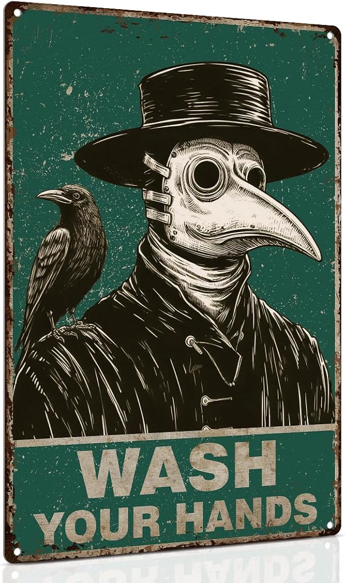 ALKB Halloween Bathroom Decor 8x12 Inch - WASH YOUR HANDS, Gothic Vintage Metal Tin Sign, Novelty Gifts for Men Women Adult-Ruum Studio Home