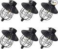 YAKii 6 Pack Solar Lantern Hanging Waterproof Outdoor Metal Solar Lamp with Warm White Light Decorate for Yard Garden Pathway Patio Porch (Black)-Ruum Studio Home
