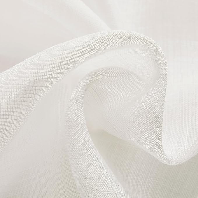 Joydeco Sheer Curtains 72 Inches Long, Cream Curtains for Living Room 2 Panels Set, Ivory Curtains Window Privacy Assured with Light Filtering(W52 x L72 Inch,Ivory)-Ruum Studio Home