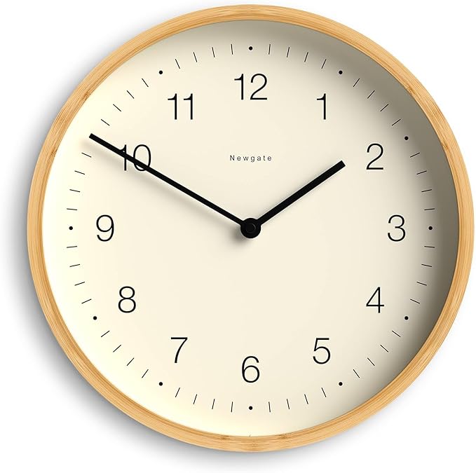 NEWGATE® Bali Wall Clock | Scandi Inspired Bamboo Clock | 12 inch | Modern Minimalist Design for Kitchen, Living Room or Office-Ruum Studio Home