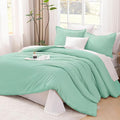 Litanika Comforters Mint Green King Size, 3 Pieces Lightweight Solid Bedding Set & Collections, All Season Fluffy Bed Set (104x90In Comforter & 2 Pillowcases)-Ruum Studio Home