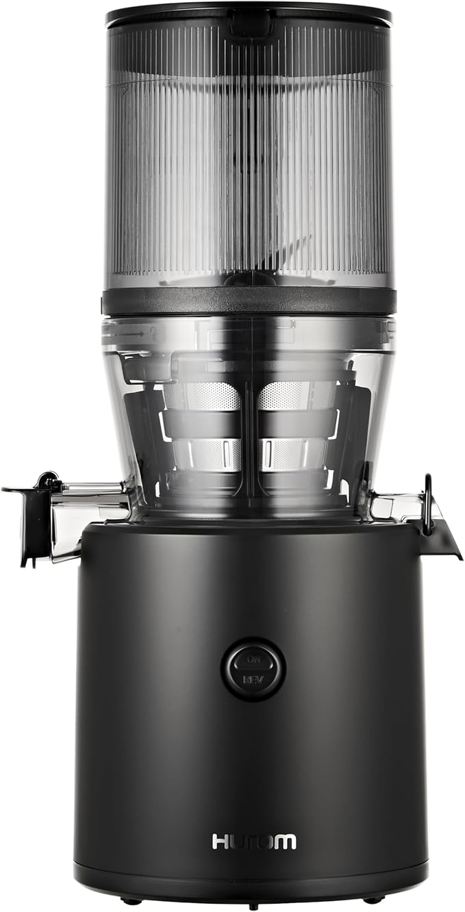 Hurom H320 Cold Press Juicer Machine, Easy to Clean Masticating Slow Juicer, Coarse Strainers, Self-Feeding, Hands Free, Family Size, Quiet Motor, Easy Assembly (Black)-Ruum Studio Home