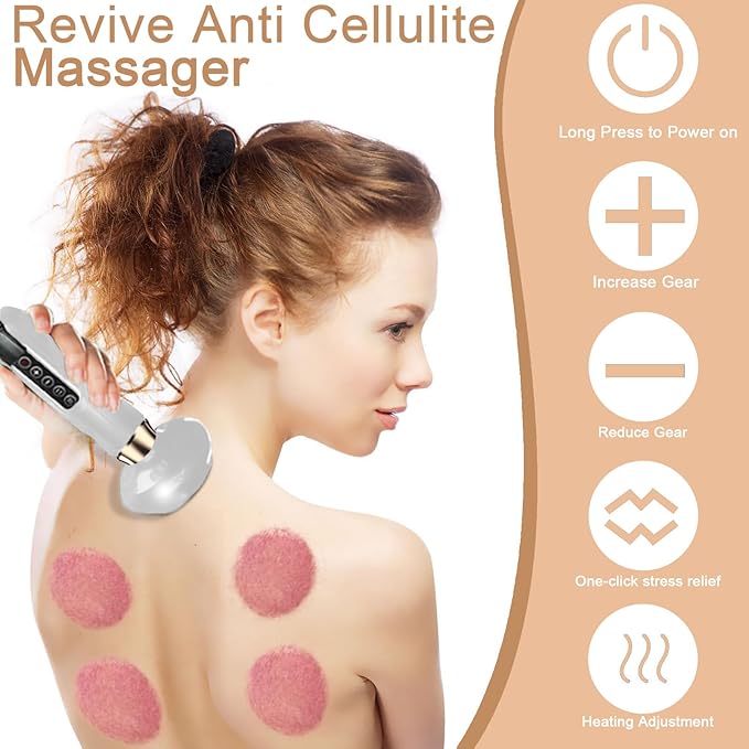 Handheld Cellulite Massager Tool- Elouris Cellulite Tool, 3 in 1 Vacuum Cupping kit, 12-Level Adjustable Cupping kit for Massage Therapy、Cupping Machine.(White)-Ruum Studio Home