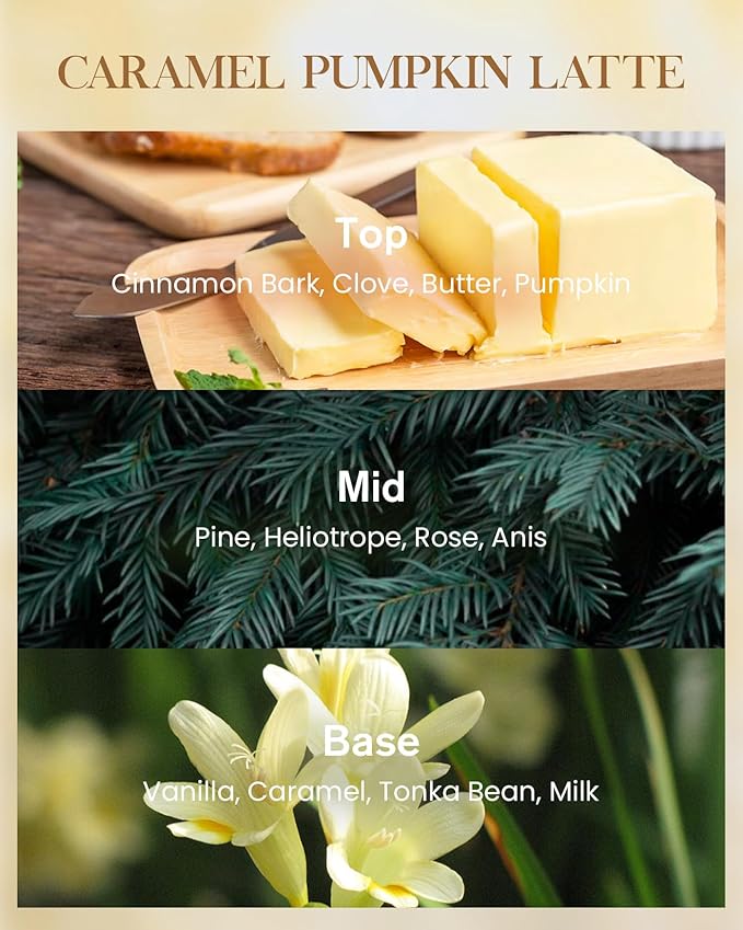 M&SENSE Large Candles Caramel Pumpkin Latte Scented, 3 Wick Natural Soy Candles for Home Scented, 150H Long Lasting Slow Burn Jar Candle 35oz, No Toxic Aromatherapy Candle for Stress Relief-Ruum Studio Home