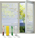 Window Privacy Film with Installation Tools, Static Cling, Anti UV, Heat Control, Ideal for Home Shower Office Glass Door (Stripes Pattern, 23.6X78.7Inch)-Ruum Studio Home