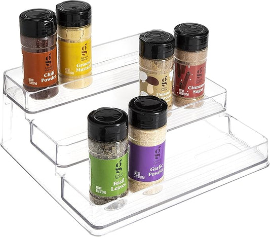 SIMPLEMADE 3-Tier Spice Rack Organizer - Versatile Storage Shelf for Kitchen, Bathroom, Bedroom & Office, Set of 1, Clear-Ruum Studio Home