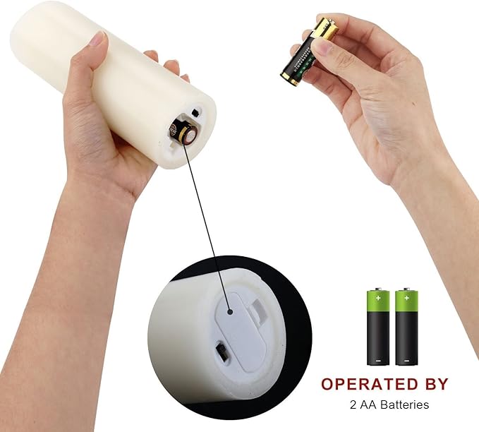 Flameless Candles Battery Operated Candles 4" 5" 6" 7" 8" 9" Set of 9 Ivory Real Wax Pillar LED Candles with 10-Key Remote and Cycling 24 Hours Timer-Ruum Studio Home