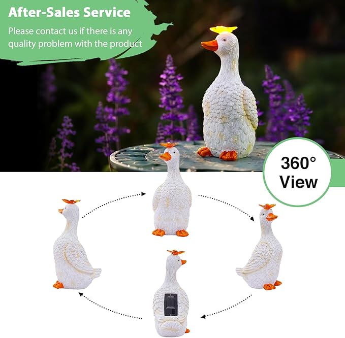 Goodeco Porch Goose Statue with Butterfly - Outdoor Garden Goose Decor for Yard, Unique Gifts for Mom & Garden Lovers (Off White)-Ruum Studio Home