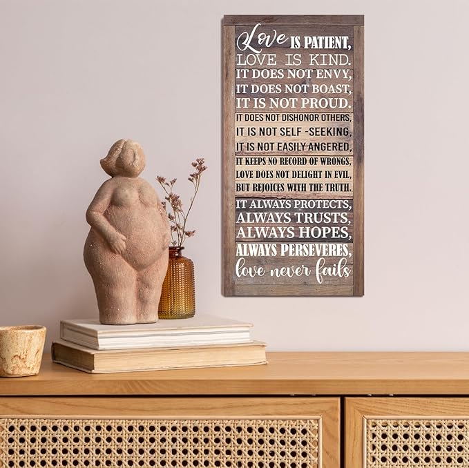 Love is Patient Love is Kind Wall Art, 1 Corinthians 13 Walls Arts, God Wall Decor, Bible Quotes Walls Decor, Christian Gift-Ruum Studio Home
