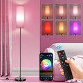 FRIDEKO HOME Pink Shade Floor Lamp with RGB Music Sync, 16 Million Colors & Stepless Dimming 2700K-6500K, 3CCT, 800LM LED Bulb with App & Remote, Modern Standing Light for Living Room, Bedroom, Office-Ruum Studio Home