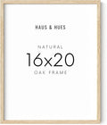 HAUS AND HUES Beige Oak Wood 16x20 Picture Frame - Modern Wood Wall Art Display - Lightweight 16x20 Frame for Art Prints, Photos, Posters - Ready-to-Hang Vertically & Horizontally-Ruum Studio Home