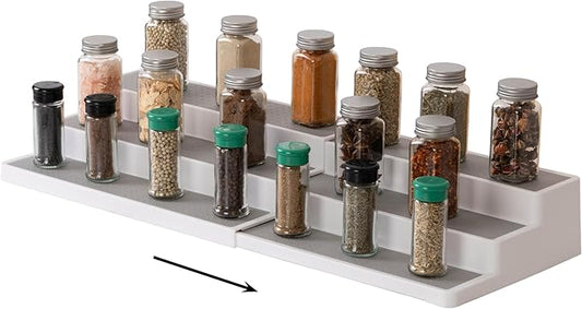 SIMPLEMADE 3-Tier Spice Rack Organizer - Versatile Storage Shelf for Kitchen, Bathroom, Bedroom & Office, Set of 1, White-Ruum Studio Home