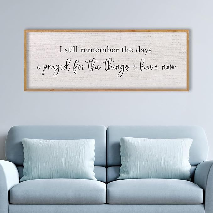 LuZhiQiang I Still Remember The Days I Prayed Sign Bible Verse Christian Wall Decor 40"X15" for Scripture Religious Family Living Room Holy Catholic God Jesus Christ Prayer Home Wall Art (Wood)-Ruum Studio Home