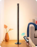 EDISHINE Floor Lamps for Living Room, Upgraded Dual-Sided Lighting, Wooden Corner Floor Lamp, LED Corner Lamp with Remote/Foot Control, 7CCT & Dimmable Standing Lamp for Bedroom, Office, Dark Walnut-Ruum Studio Home