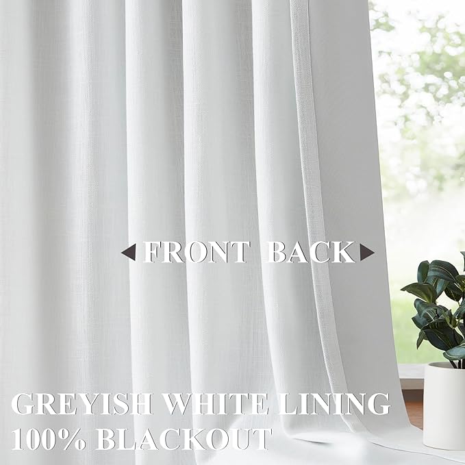 Vision Home White Pinch Pleated Full Blackout Curtains Thermal Insulated Window Curtains 95 inch for Living Room Bedroom Room Darkening Pinch Pleat Drapes with Hooks Back Tab 2 Panel 40" Wx95 L-Ruum Studio Home