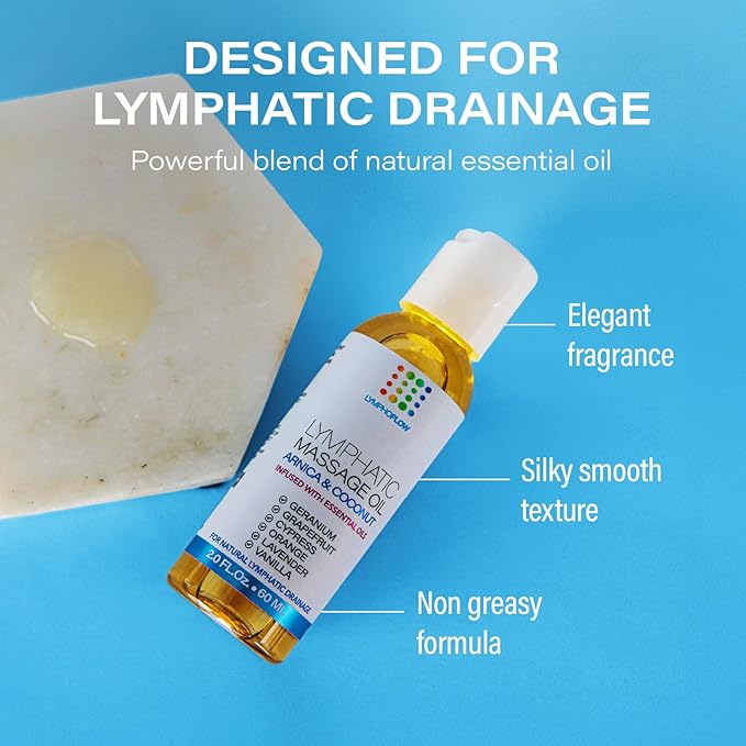 Lymphatic Drainage Massage Oil: Arnica and Coconut Oil for Manual Lymph Drainage & Post Surgery Recovery I for Liposuction, 360 Lipo, BBL,Tummy Tuck, Lymphedema, Lipedema, Lipo Foam, Massager I 2.0 oz-Ruum Studio Home