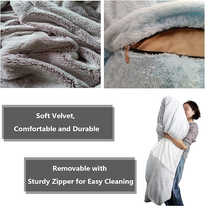 Big Huge Giant Bean Bag Chair for Adults, (No Filler) Bean Bag Chairs in Multiple Sizes and Colors Giant Foam-Filling Required- Machine Washable Covers, Double Stitched Seams (White,6FT)-Ruum Studio Home