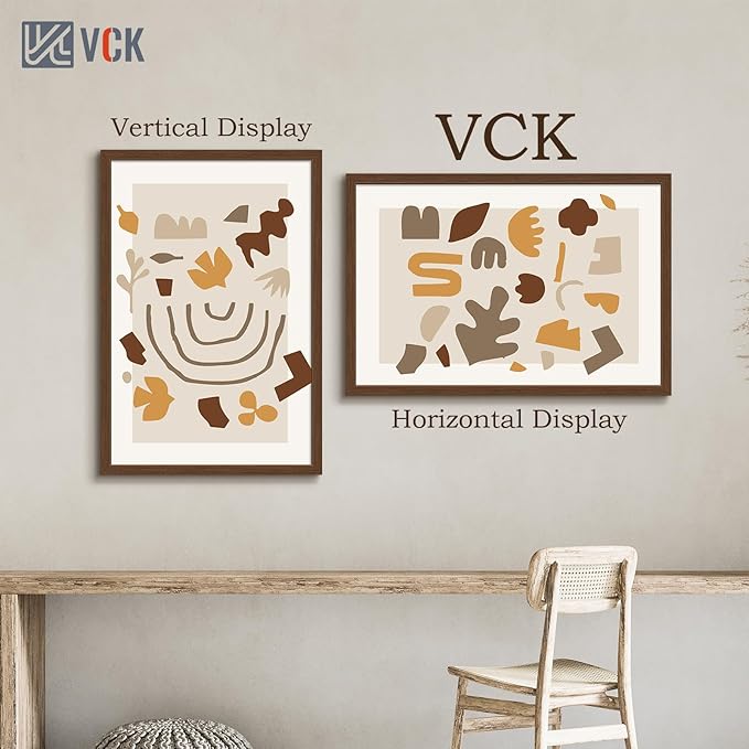 VCK 24x36 Brown Poster Frame 3 Pack, Wood Picture Frame with Exclusive Wood Grain, Wall Mounting Hanging-Ruum Studio Home