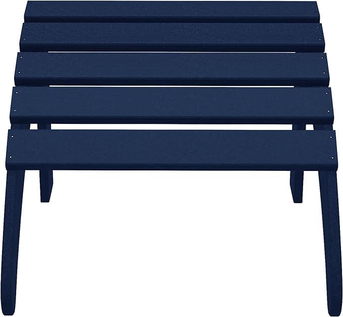 WestinTrends Outdoor Ottoman, Patio Adirondack Ottoman Foot Rest, All Weather Poly Lumber Folding Foot Stool for Adirondack Chair, Widely Used for Outside Porch Pool Lawn Backyard, Navy Blue-Ruum Studio Home