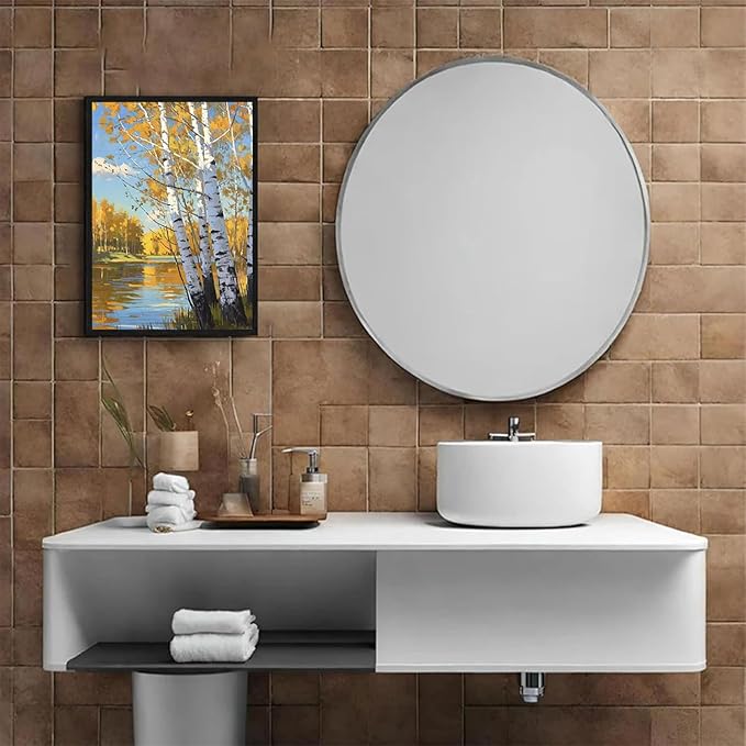 Poplar trees beside the blue sky and white clouds are suitable for living rooms bedrooms and offices Landscape posters and wall paintings-Ruum Studio Home
