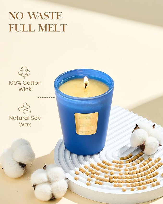 M&SENSE Peaceful Patchouli Scented Natural Soy Wax Candle, 14.1oz 60 Hours Long Lasting Slow Burning Candles for Home Decor, Aromatherapy Candle for Stress Relief-Ruum Studio Home