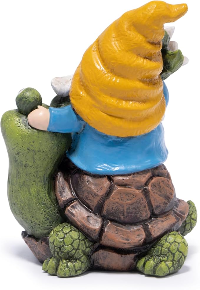 Hodao Spring Garden Gnome Decoration Flower Animal Ornaments Decor Gifts Spring Gnomes for Garden Decorations Summer Elf Figurine Gifts for Mom Outdoor Decor (Yellow)-Ruum Studio Home