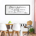 Bless the Food Before Us Wall Decor Art 24"X10" for Dining Room Kitchen Wall Wooden Framed Sign (Black)-Ruum Studio Home