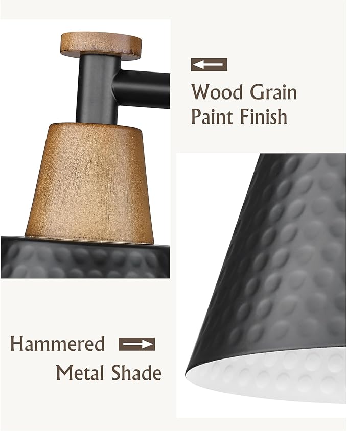 FEMILA Black 6 Light Bathroom Vanity Light, Vintage Bathroom Light Fixtures Over Mirror, E26 Base, 4FG59B-6W BK-Ruum Studio Home