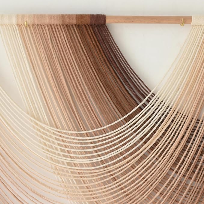 Macrame Wall Hanging Dip-Dye Boho Home Decor Fiber Wall Art Craftsmanship Bedroom Livingroom 57" W x 39" L-Ruum Studio Home