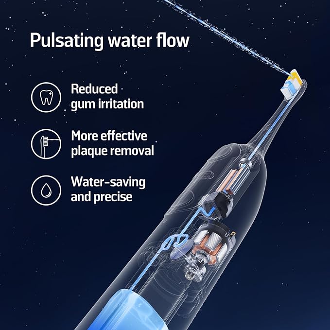 Soocas NEOS II Refresh Set - Electric Toothbrush with Water Flosser, Sonic Electric Toothbrush for Adults, Portable for Travel, Deep Clean for Implants & Braces, Healthier Gums, Pearl White-Ruum Studio Home