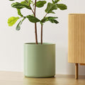 LE TAUCI 12 Inch Pots for Plants, Ceramic Large Plant Pot for Indoor Plants, Mid-Century Modern Planter Pot with Drainage Hole, Reactive Glaze Green-Ruum Studio Home