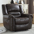 CANMOV Leather Recliner Chair, Classic and Traditional Manual Recliner Chair with Comfortable Arms and Back Single Sofa for Living Room, Dark Grey-Ruum Studio Home