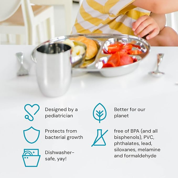 Ahimsa Stainless Steel Kids Utensils - Kids Fork and Spoon Set, Pediatrician Designed Toddler Silverware Set, 100% BPA Free & Dishwasher Safe (Classic)-Ruum Studio Home