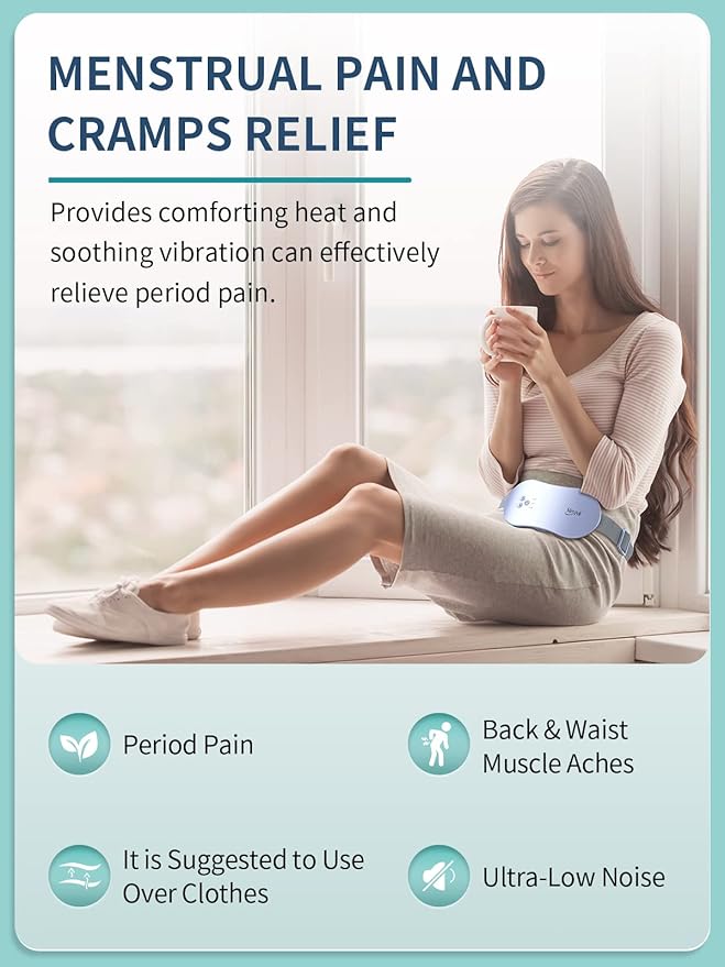 Slimpal Period Heating Pad for Cramps, FSA HSA Eligible, Portable Heat Pad for Menstrual Cramp Relief, Electric Cordless Heating Belt, 3 Timer Auto Off Setting, Gifts for Her Women Girl Wife, Purple-Ruum Studio Home