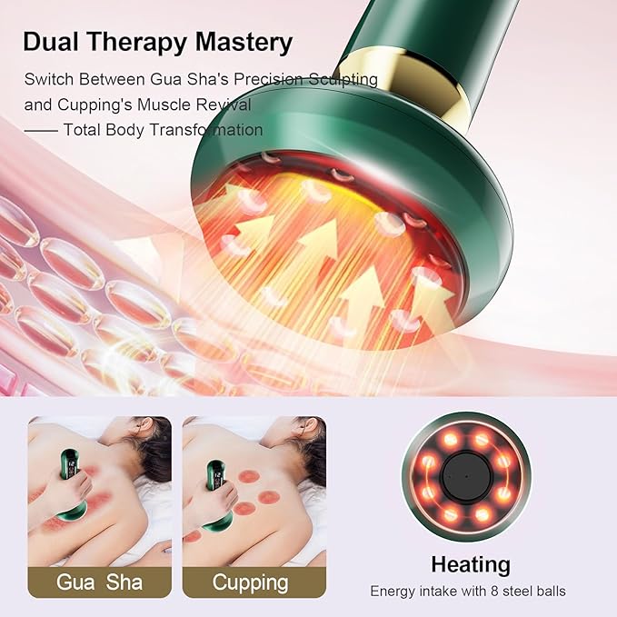 Electric Handheld Cellulite Massager with 12 Suction Modes, Lymphatic Drainage Massager, Cellulite Remover Tool for Legs, Belly, Thighs, Arms, Butt- Christmas,Gifts for Her Women (Green)-Ruum Studio Home