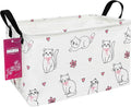 Rectangular Storage Basket Fabric Organizer Bin for Toys,Books,Clothes,Gifts,Pets-Perfect for Home,Office,Nursery,Dorm,Shelf(Rec-Love cat )-Ruum Studio Home