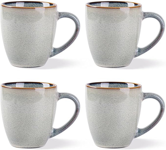GBHOME Ceramic Coffee Mugs Set of 4, 12oz Stoneware Coffee Mugs Set For Dad Mom Women MEN, Light Weight Coffee Cups for Latte/Tea/Beer/Hot Cocoa, Dishwasher & Microwave Safe-Ruum Studio Home