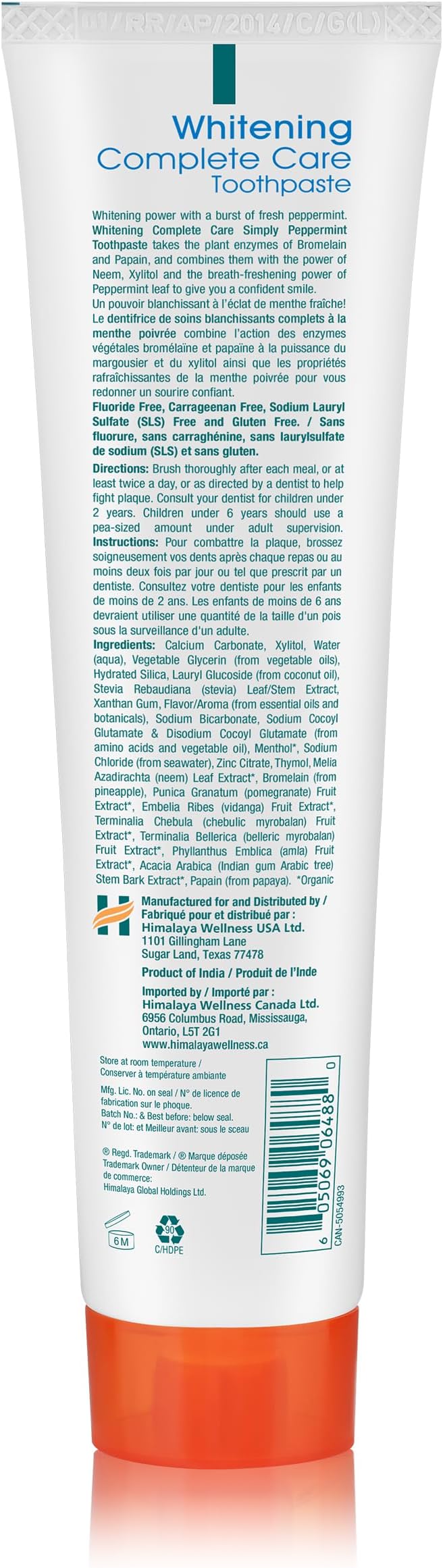 Himalaya Botanique Complete Care Whitening Toothpaste, Simply Peppermint, Fluoride Free for a Clean Mouth, Whiter Teeth and Fresh Breath, 5.29 oz, 2 Pack-Ruum Studio Home