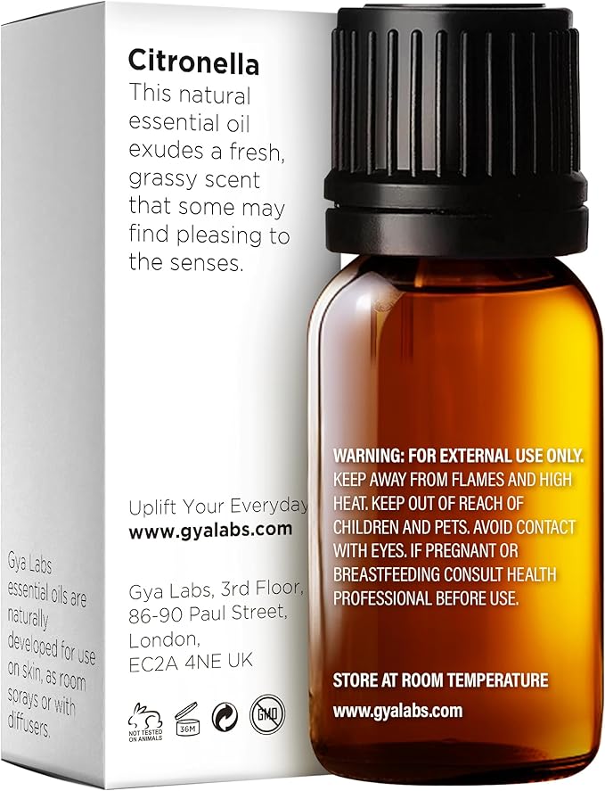 Gya Labs Citronella Essential Oil - 0.34 Fl Oz - 100% Pure Natural Citronella Oil for Skin, Diffuser, Candle Making Scent-Ruum Studio Home