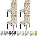 JQinHome Pattern Chair Covers for Dining Room Set of 4, High Stretch Removable Washable Parsons Chair Slipcover for Home Party Hotel Wedding Ceremony (Flower,4PCS)-Ruum Studio Home