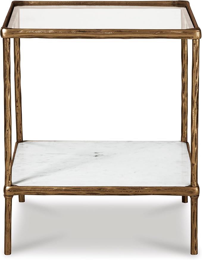 Signature Design by Ashley Ryandale Contemporary Accent Table, Antique Brass Finish-Ruum Studio Home